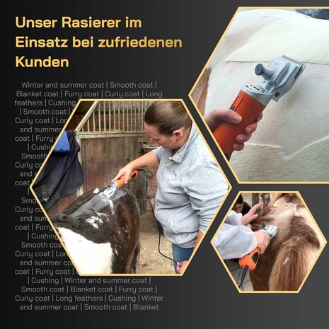 KNEIZER Tosatrice per cavalli, set completo con accessori &ndash; con lame intercambiabili &ndash; silenziosa e a bassa vibrazione